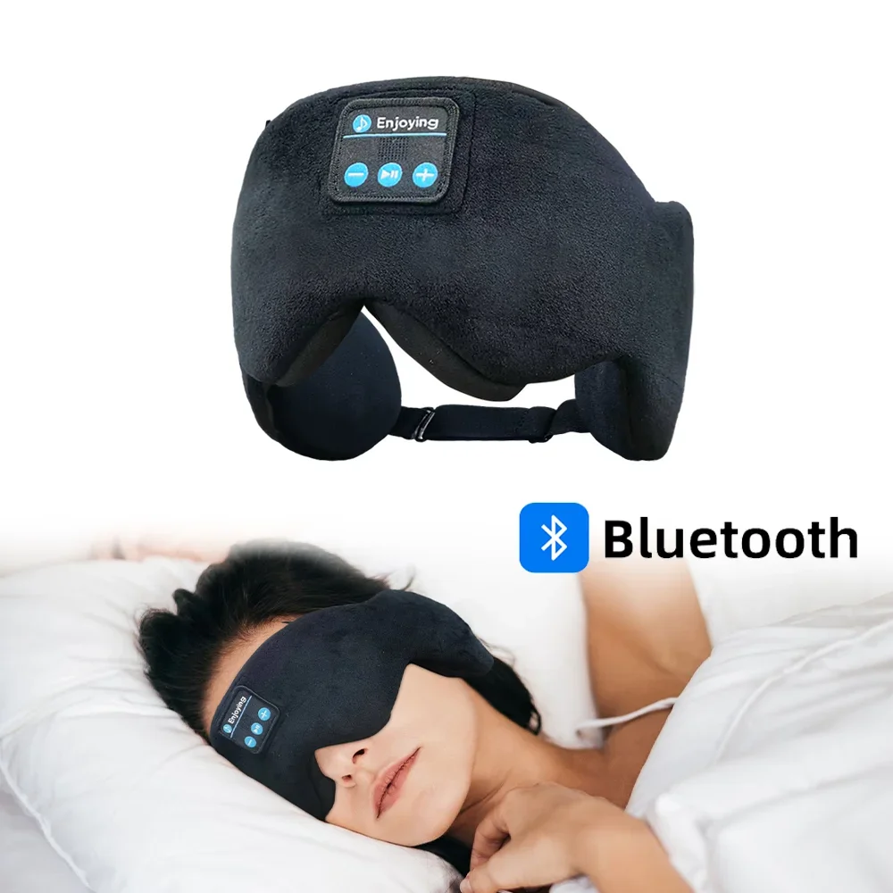 

Bluetooth Eye Mask with Headphones for Sleeping Soft Cotton Blindfold Wireless Sleep Mask with Speaker Microphone Adjustable