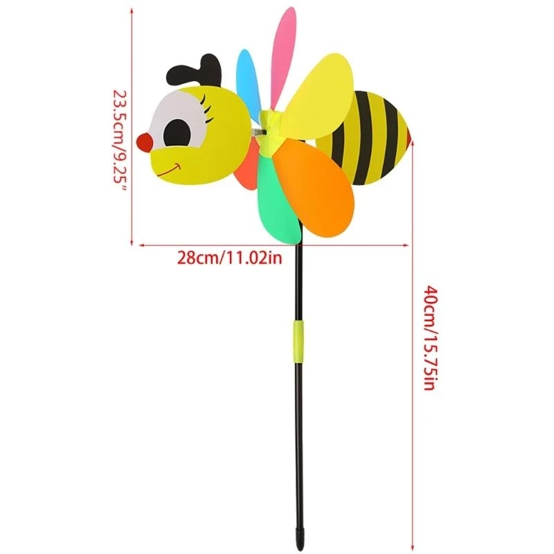 Hot New 3D Large Animal Bee Windmill Wind Spinner Whirligig Yard Garden Decor