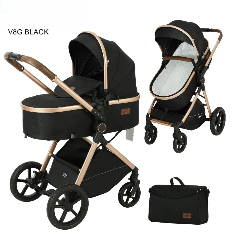 2025 Новая двухсторонняя детская коляска 2-в-1, складная, сидячая и сидячая для прогулок, в комплект входит сумка для пеленания