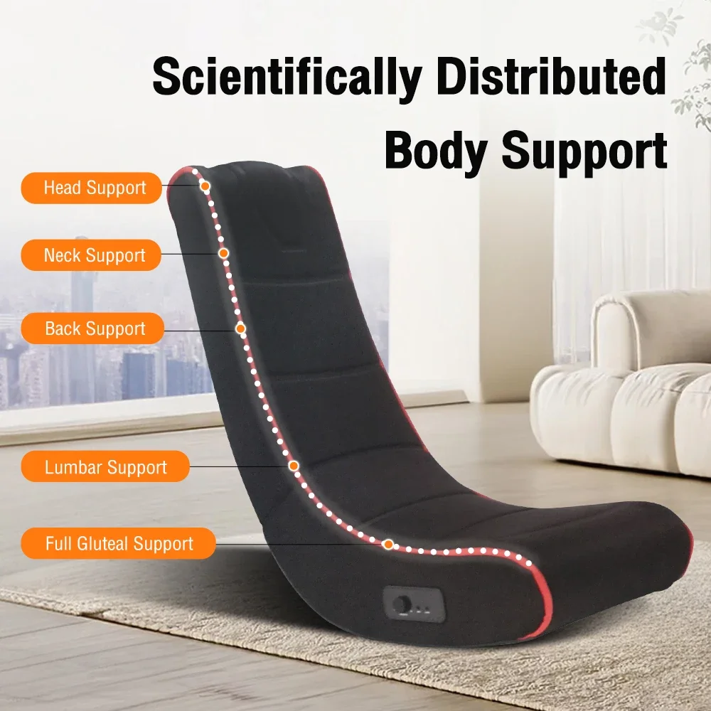 Floor Foldable Rocking Chair Game Music Swing Built-in Speakers Game Chair