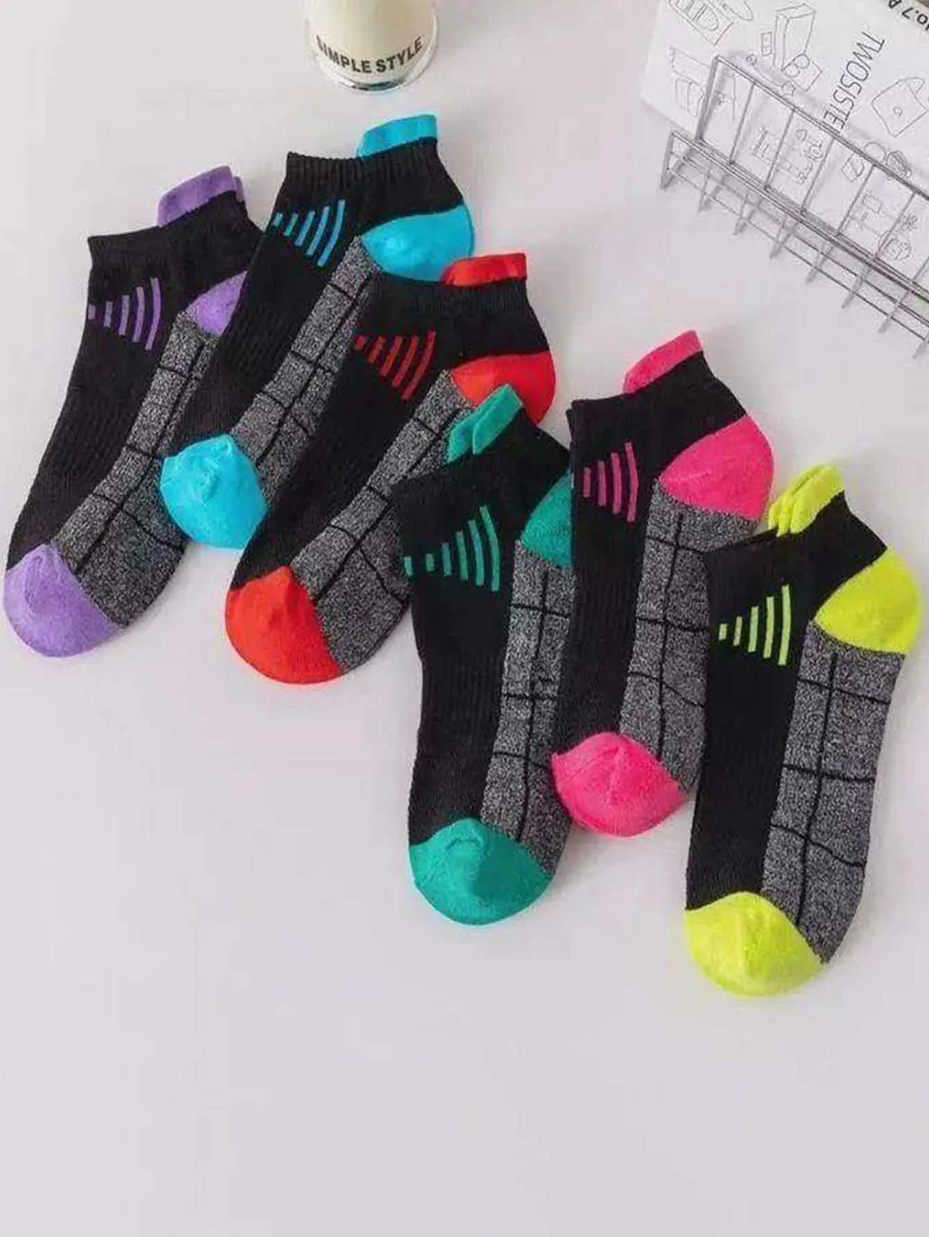 6/12 Pairs Random of Moisture-Wicking and Breathable Outdoor Sports Women's Short Socks
