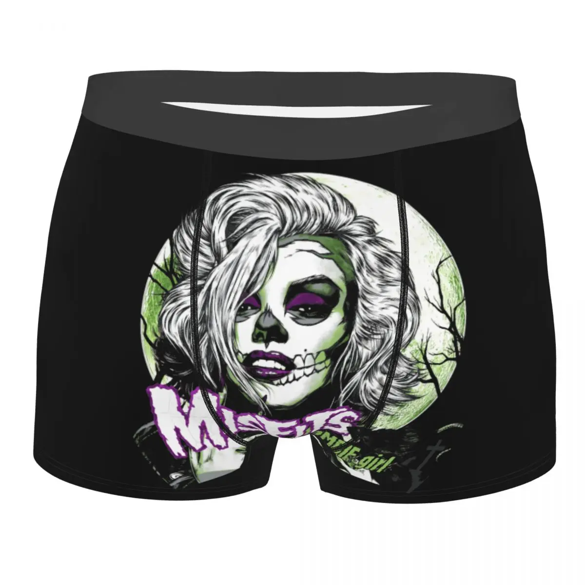 Custom Male Rock Punk Band Misfits Vampire Zombie Girl Underwear Heavy Metal Boxer Briefs Breathable Shorts Panties Underpants