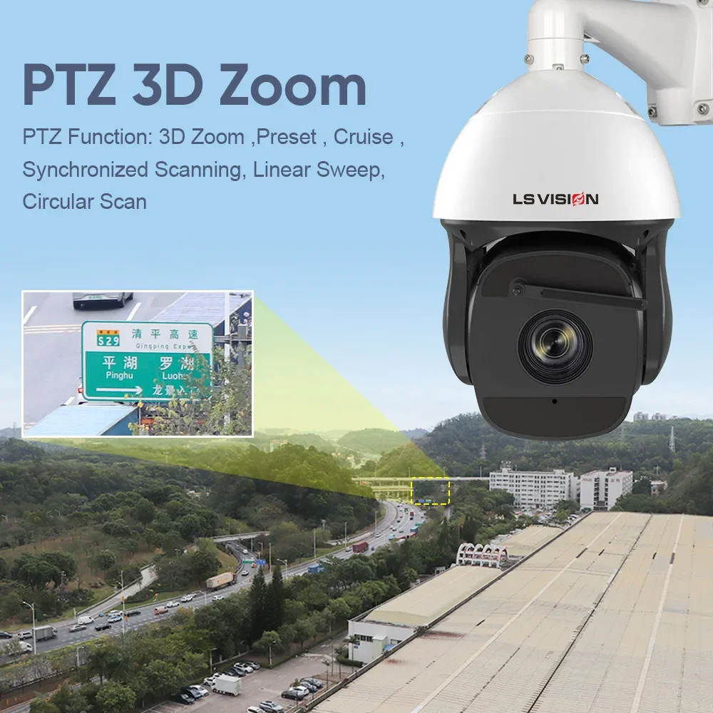 LS VISION 2MP 44x Zoom/ 4MP 32x Zoom/ 8MP 37x Zoom 200m IR IK10 AI Intelligent Video Analysis High Speed Dome IP PTZ Camera
