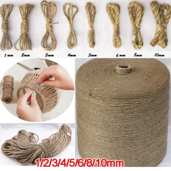 Natural Jute Twine Vintage Jute Rope Cord String Twine Burlap Brown Rope DIY Craft Gift Wrapping Packing Gardening Wedding Decor