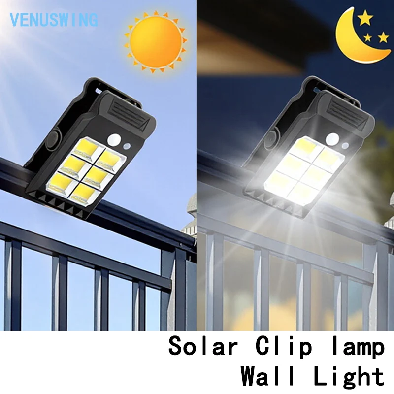 Solar Clip-on Lamp Outdoor Motion Sensor Clip Solar Light Planter Box Motion Sensor Solar Garden Lights for Fence Garage Patio