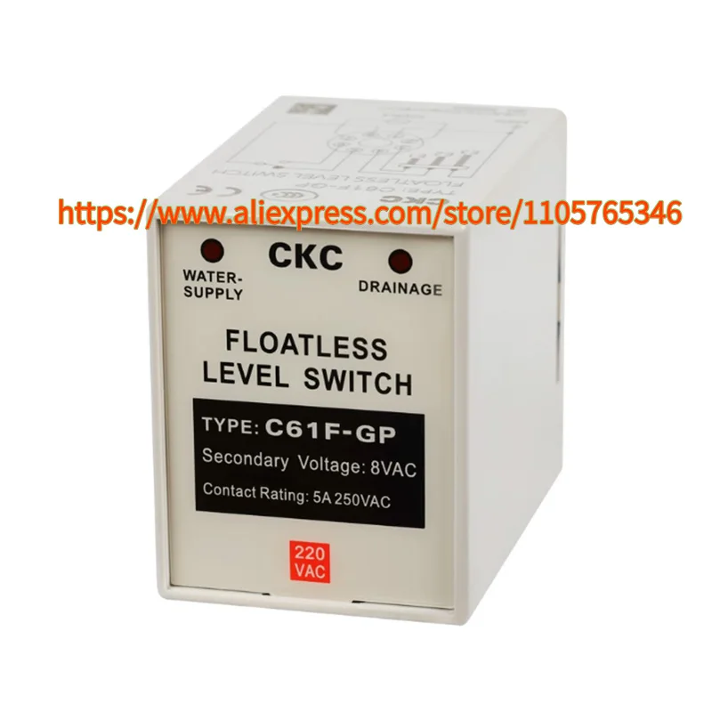 1pcs C61F-GP FLOATLESS LEVEL SWITCH AC220V AC380V DC24V 100% Original CKC Liquid Level Relay With Base