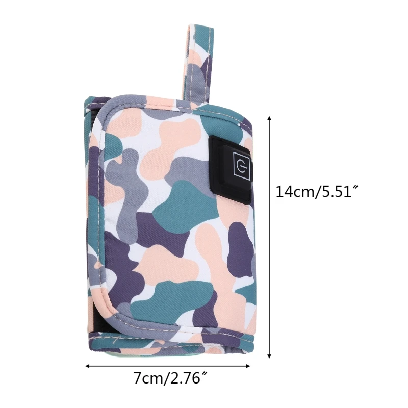 Portable USB Baby Bottle Warmer Camouflage Travel Milk Warmer Infant Feeding Bottle Thermostat Food Warm Cover