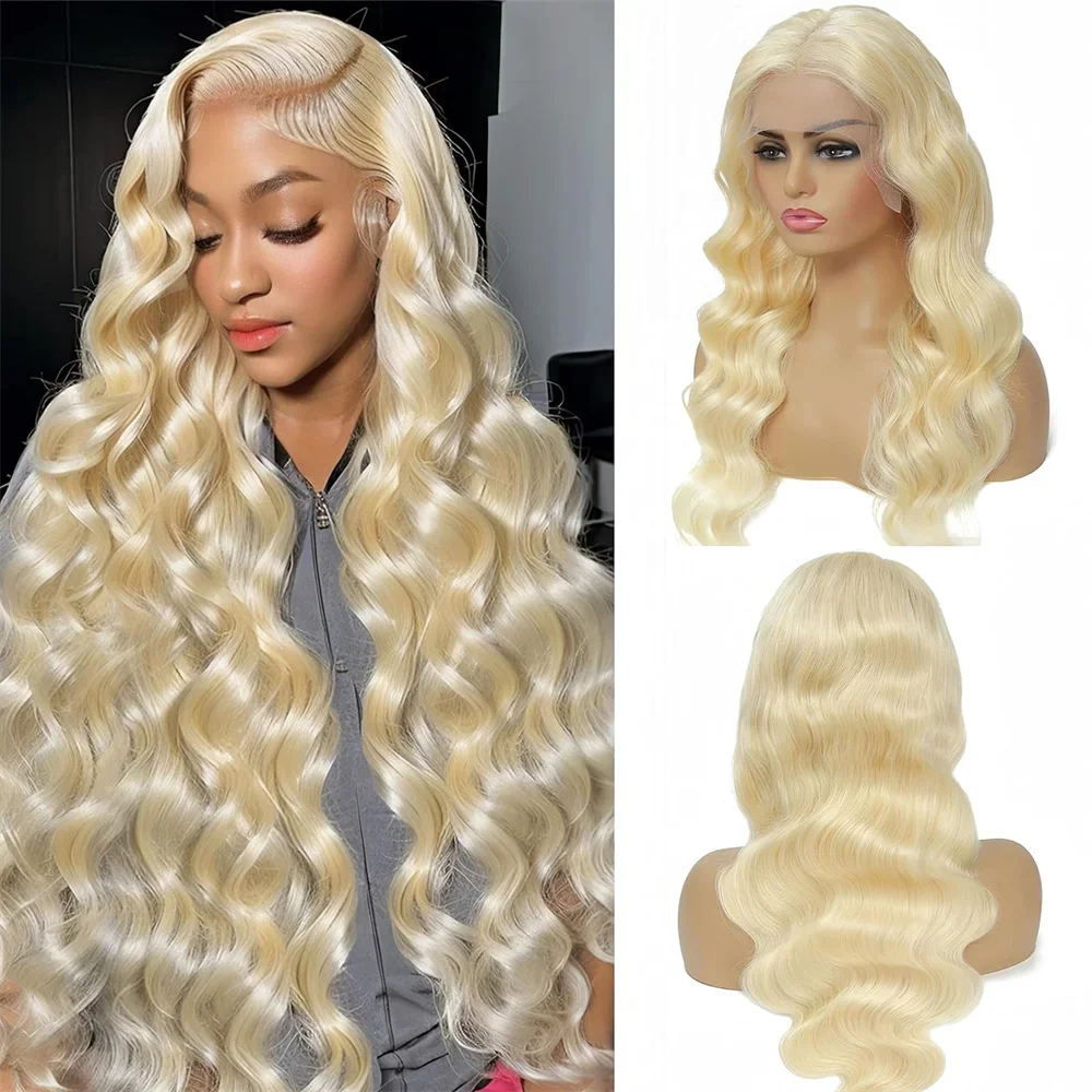 Body Wave Wig Blonde Color No Tangle HD Transparent Brazilian Human Hair Wig For Women Pre Plucked Frontal Wig 13×4 Frontal Lace