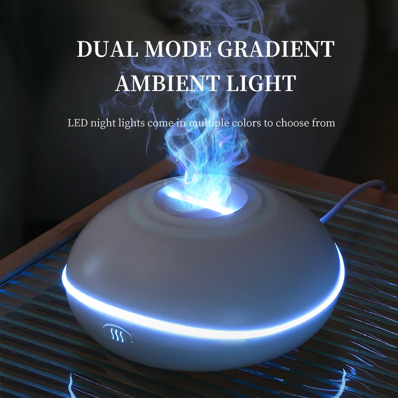 Humidificador de aire con aceites esenciales, difusor de Aroma de llama, generador de niebla ultrasónico Led de 7 colores, nebulizador, pequeños electrodomésticos, reposición de agua