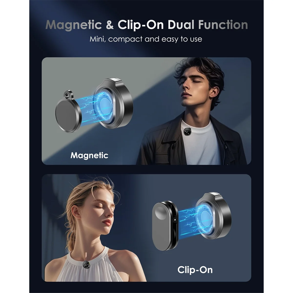 New 3C-Wireless Lavalier Microphone, Lapel Mics Plug-Play, 2.4GHz Noise Cancellation, Charging Case Included, 300ft Range