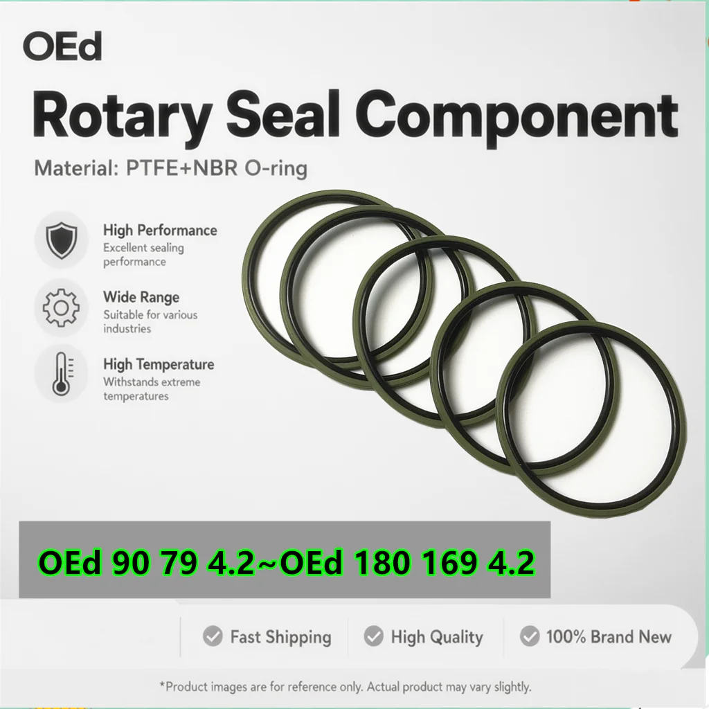 OEd Rotating Seal Component PTFE+NBR O-ring Rotation Swing Piston Sealing Ring Thickness: 4.2mm Outer Diameter: 90-180mm