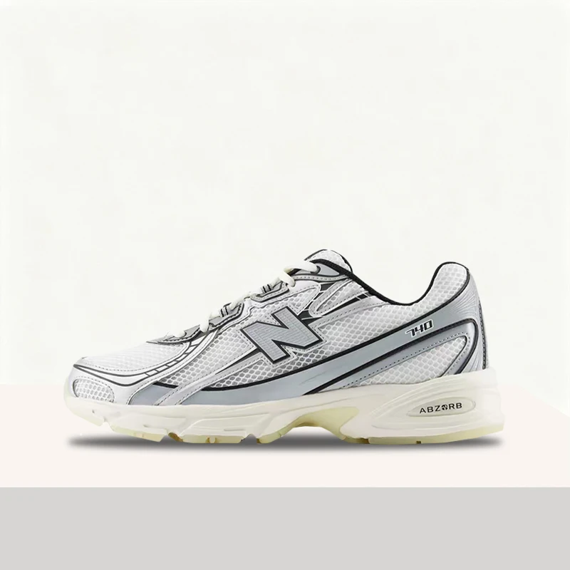 New Balance NB740 Unisex White/Gray Low-Top Dad Sneakers – Versatile Comfortable Durable Sole & Casual Everyday Fit U740WSM