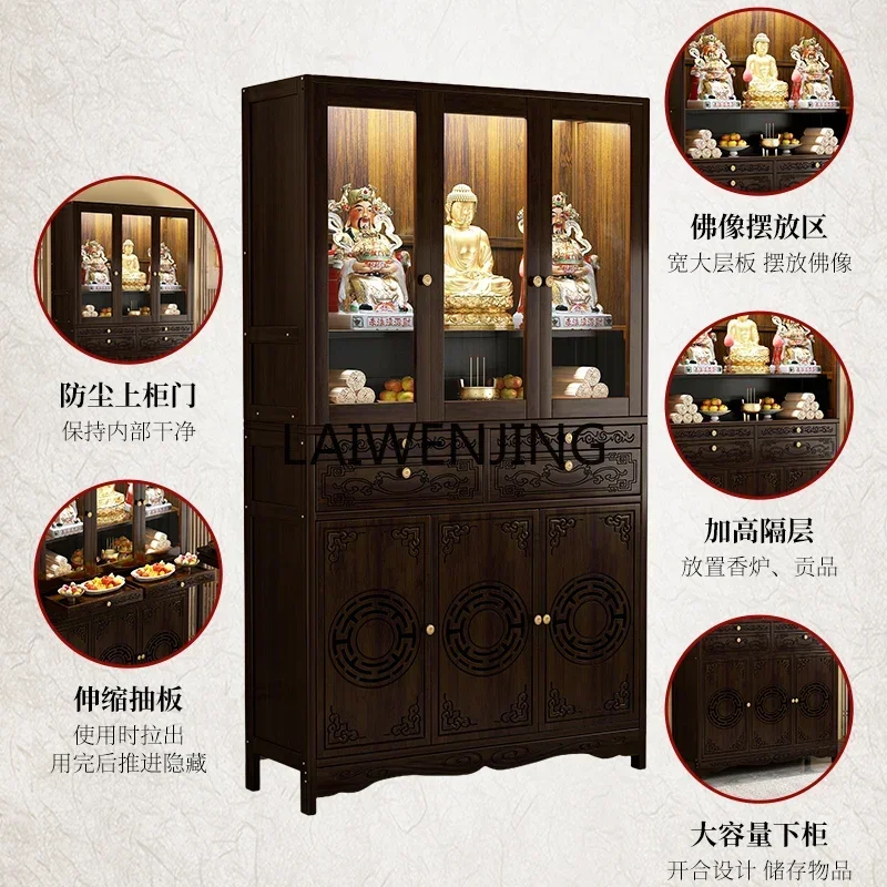 MJY New Chinese Vertical Cabinet God of Wealth Buddha Statue Guanyin Devotion Platform Incense Table