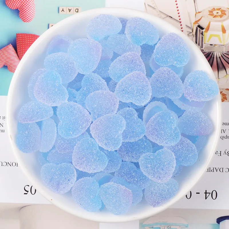 20 Stück Schleim Farbverlauf Stern Herz Nagel Charms Gemischte Süßigkeiten Harz Charm Gelee Cabochon Mini Ton Polymer Schleim Perlen Nagel Dekoration – Detail 1