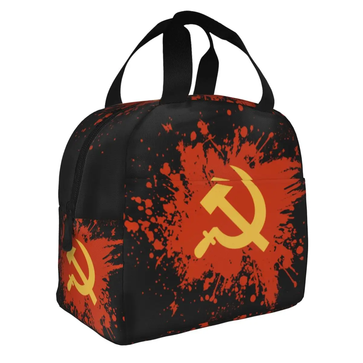Russia Flag USSR Soviet Union Hammer Sickle CCCP Portable Lunch Boxes Women Leakproof Cooler Thermal Food Insulated Lunch Bag