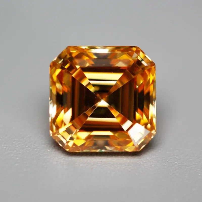 Pedra moissanite múltiplas cores, pedra preciosa de corte asscher para diy, material de joias avançadas, testador de diamante com certificado gra