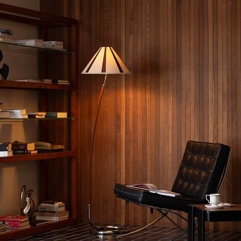 Field floor lamp, original design, antique style stepless dimming atmosphere fabric, living room floor lamp