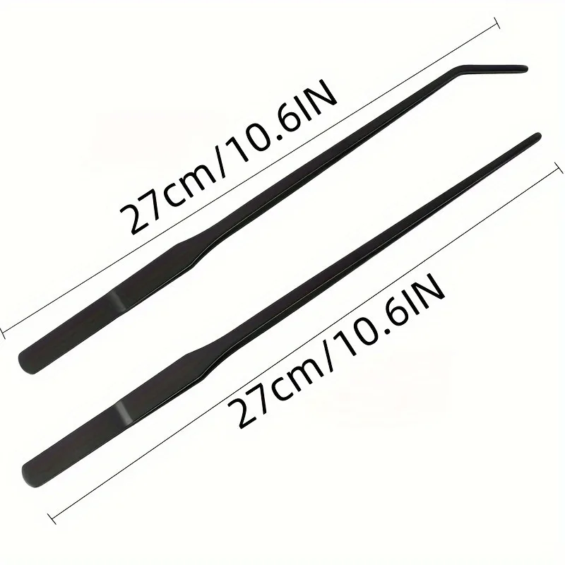 Black Stainless Steel Curved Aquarium Tweezers Aquarium Plants Tweezer Straight Fish Tank Cleaner Aquarium Accessories