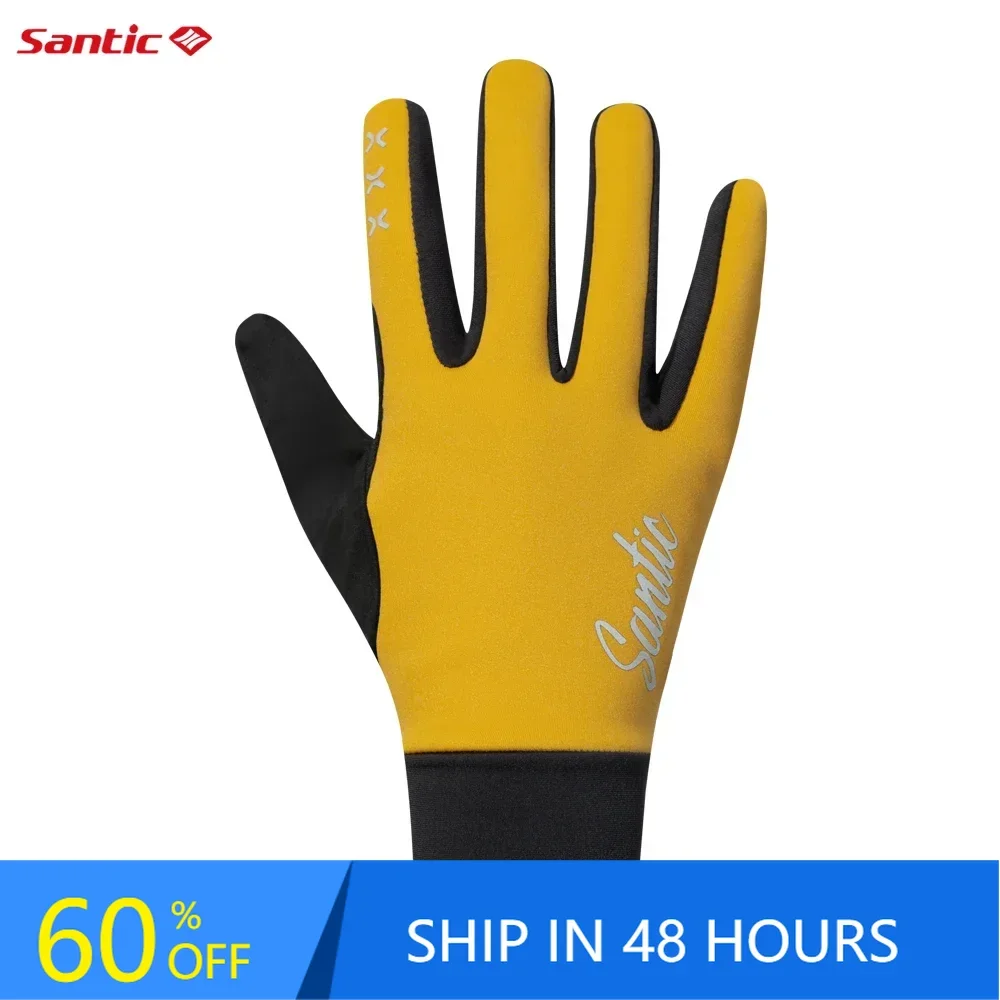 

Santic Bicycle Gloves Windproof Winter Warm Bicycle Sports Outdoor Gloves Touch Screen Anti-slip Cycling Gloves WZ24P206
