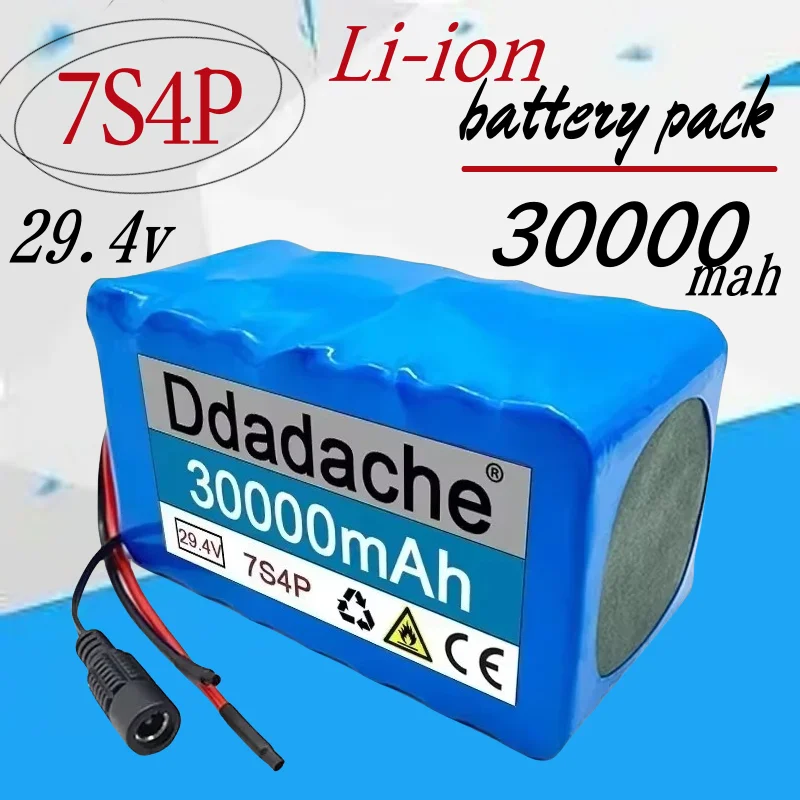 

7S4P Li-ion battery pack 29.4v 30Ah electric bicycle motor ebike scooter 18650 lithium rechargeable batteries