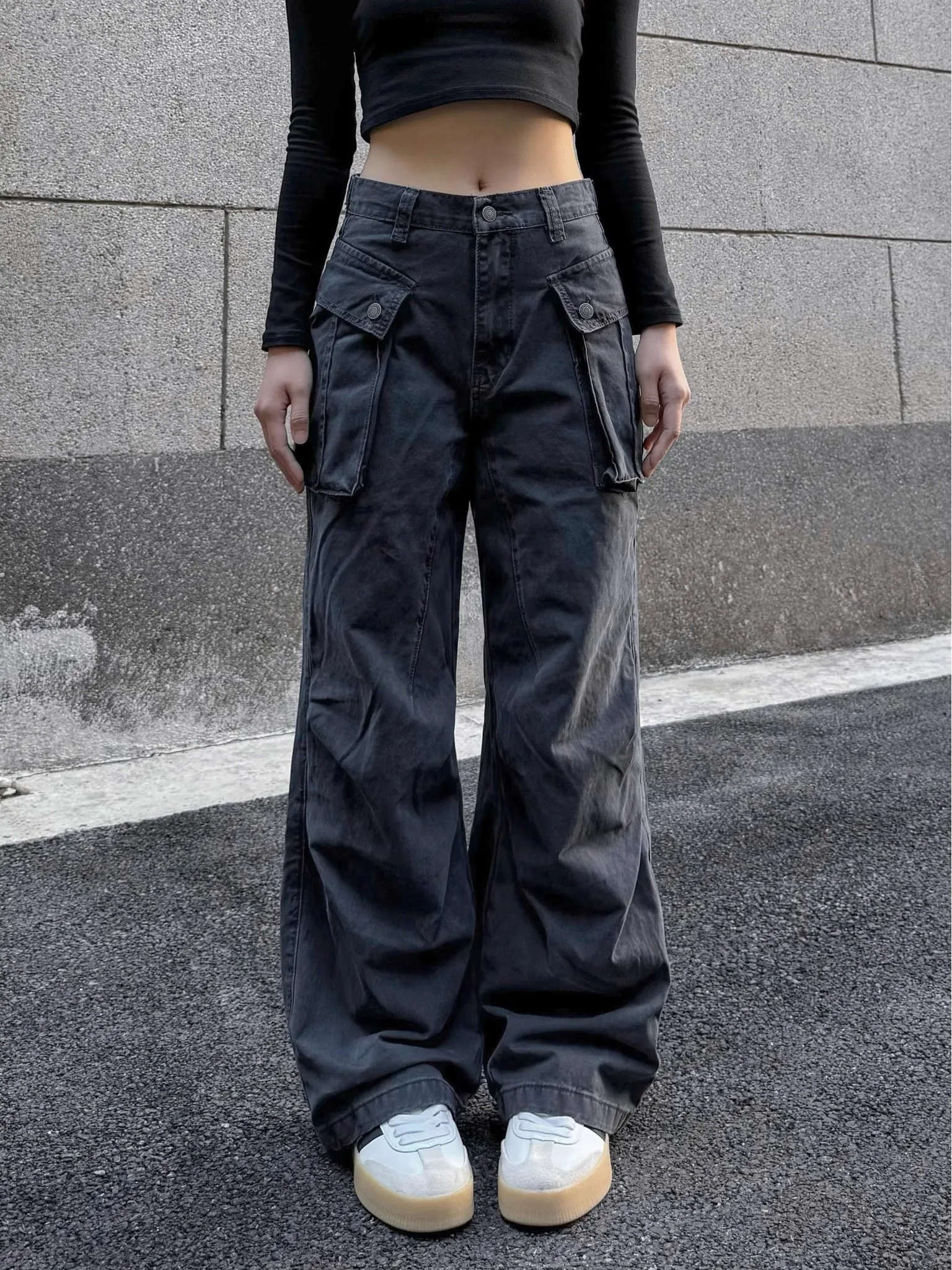 ملابس العمل الأمريكية الرجعية الجينز عادية مستقيم الساق تلاشى الدنيم orts للرجال والنساء الشباب Faion ارتداء الجينز متعدد كيت