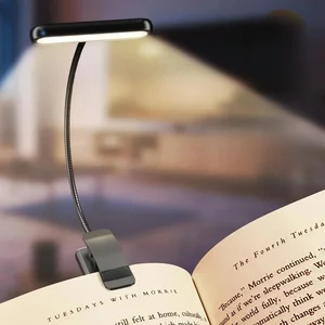 LED Book Light Reading Light Eye Caring Clip-on USB Rechargeable Dimmable Light Lamp Adjustable Flexible Night Reading Lamp