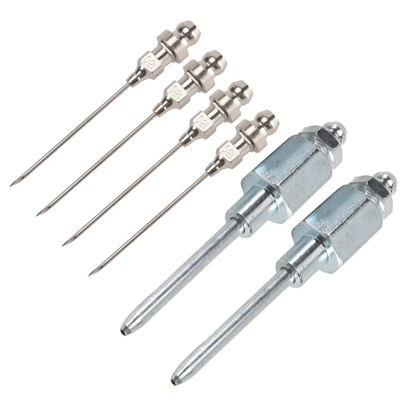 A20K-6Pcs Fett Nadel Düse Kit, Stahl Fett Düse Nadel Spender Fett Injektor Nadel Fett Adapter Fitting Werkzeug