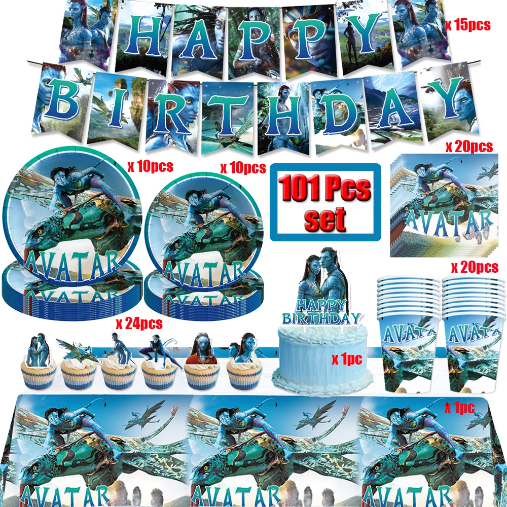 Avatar-Film Geburtstagsdekoration Tischware Tischdecke Tasse Teller Serviette Tasche Ballon Babyparty Partyzubehör Geschenke – Detail 3