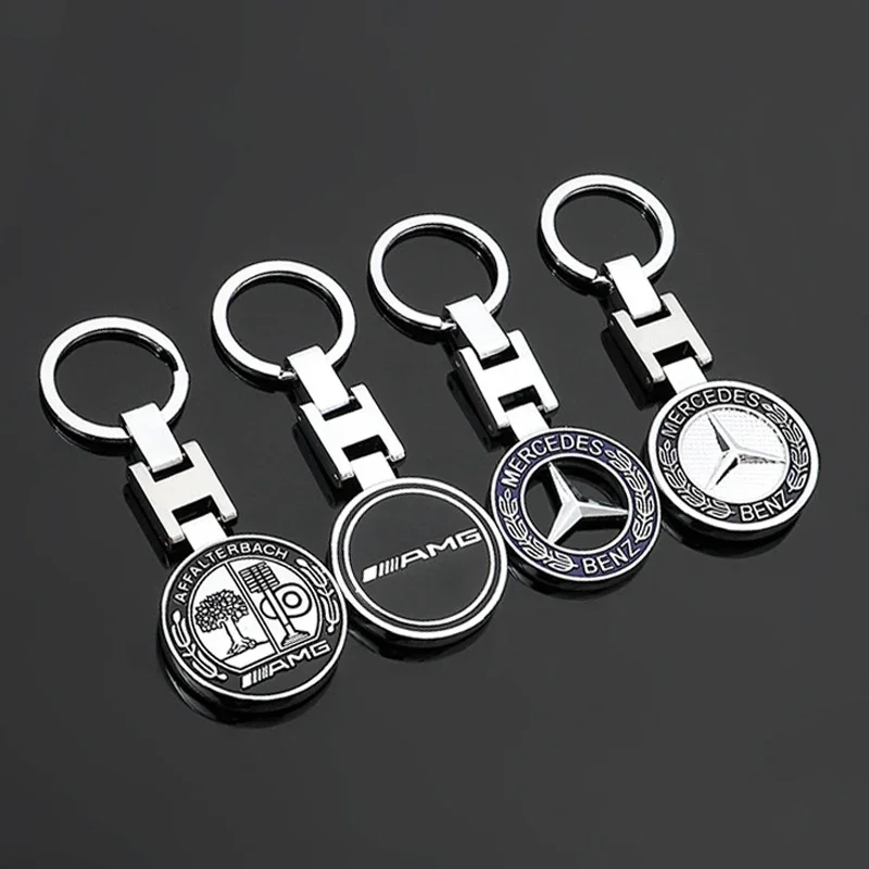 Metal Car Emblem Keychain Key Ring Pendant Decoration For Mercedes Benz AMG E S C A B Class GLE GLS CLS GLC CLA GLA GLK GLB C197