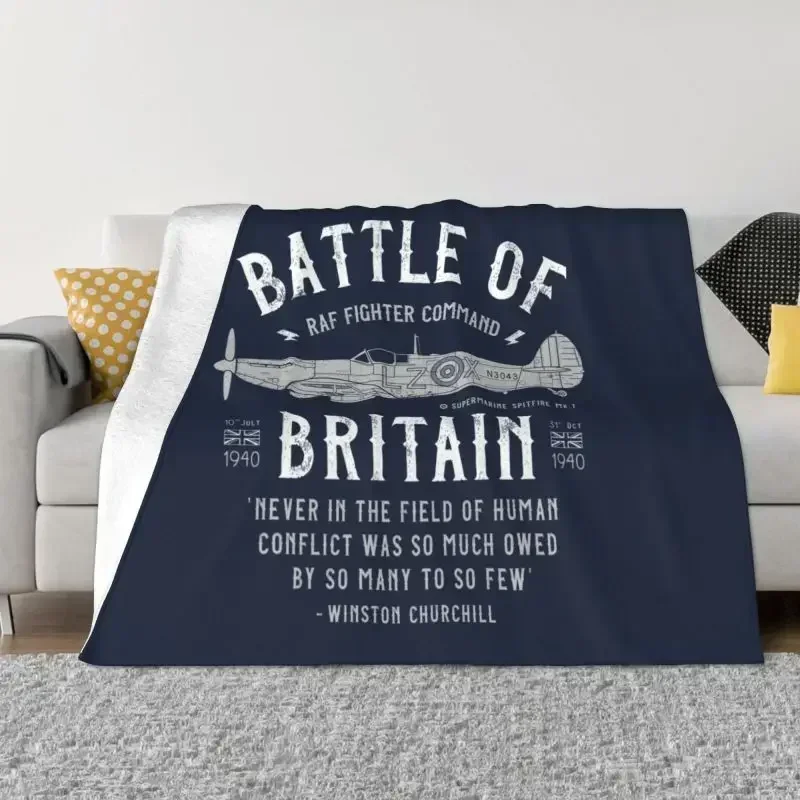 Battle Of Britain Blanket Fleece Autumn Flannel Supermarine Spitfire Fighter Pilot Aircraft Airplane Throw Blankets Bedspread