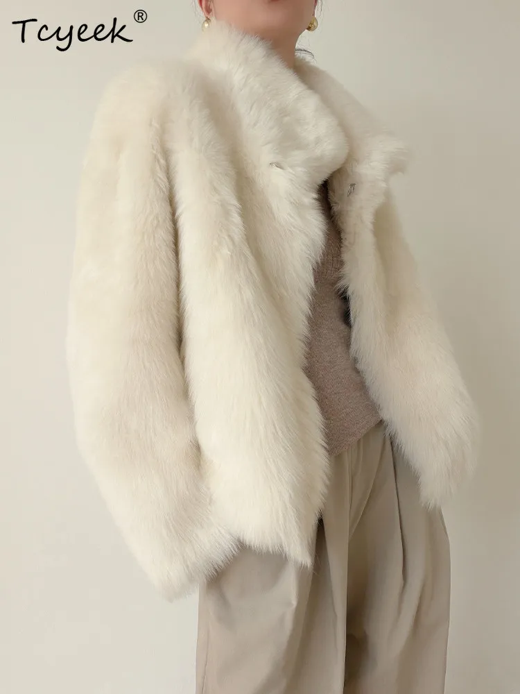 Tcyeek manteau de fourrure de mouton naturel veste en cuir véritable femmes vestes d'hiver chaudes 2025 vêtements de fourrure véritable femme Шуба Ж Döncud