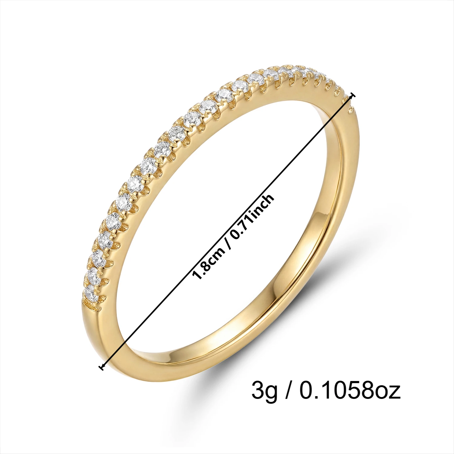 Feine Mikro-Pavé-Zirkonringe für Damen, minimalistische goldfarbene CZ-Ringe, ästhetische Schmuckgeschenke für den Alltag, Verlobung und Partys. – Detail 7