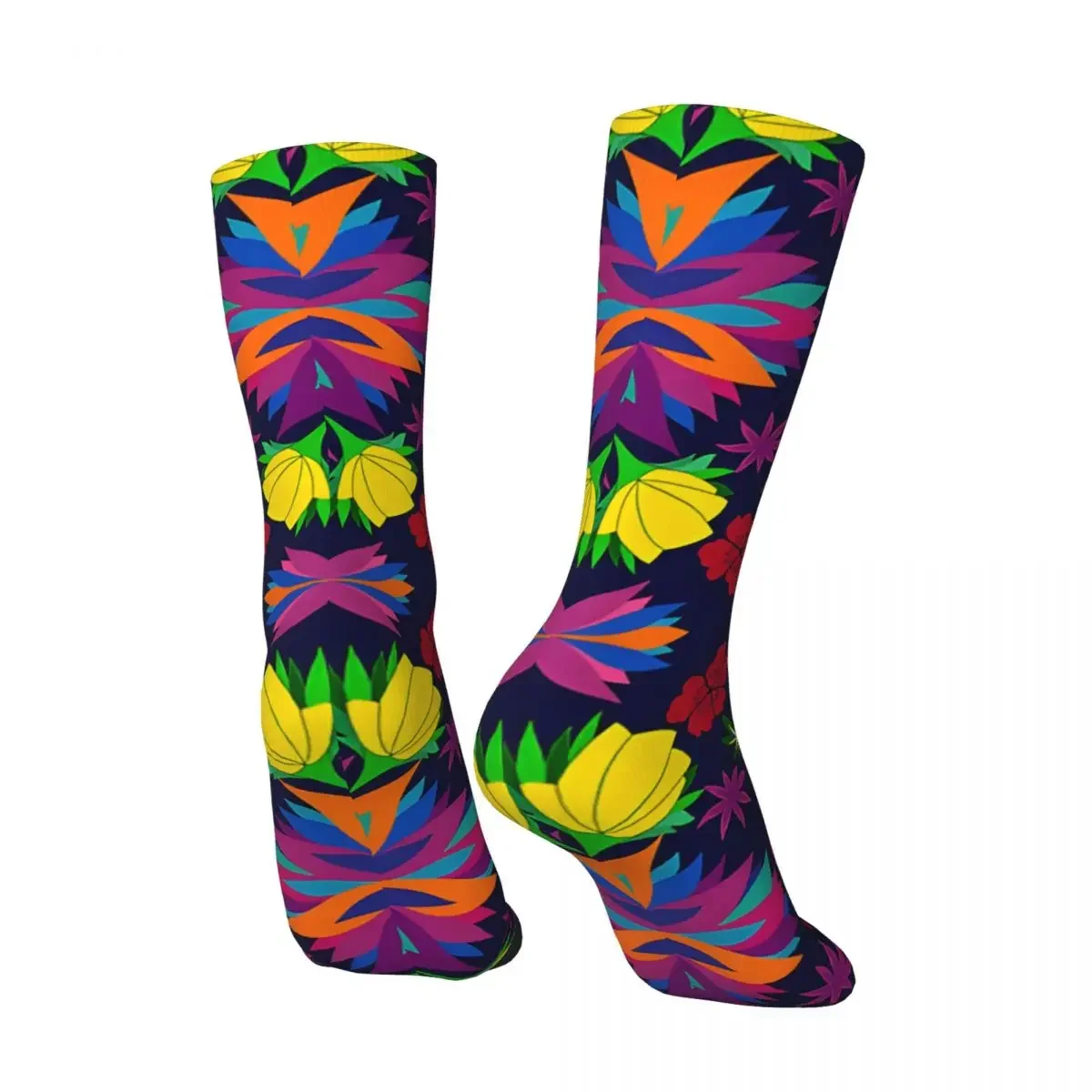 Vintage Floral Burst Men's compression Socks Unisex Harajuku Pattern Printed Novelty Crew Sock