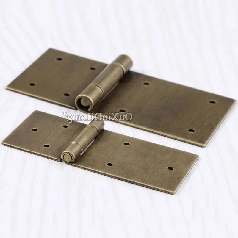 Retro Vintage 10PCS European Antique Brass Furniture Hinges Cupboard Cabinet Wooden Box Freely Hinges with Nails