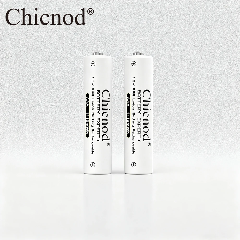 CHICNOD AAA بطاريات قابلة للشحن 1.5 فولت 1100mWh بطارية ليثيوم أيون للتحكم عن بعد ماوس لعبة كهربائية كاميرا بطارية ليثيوم aaa