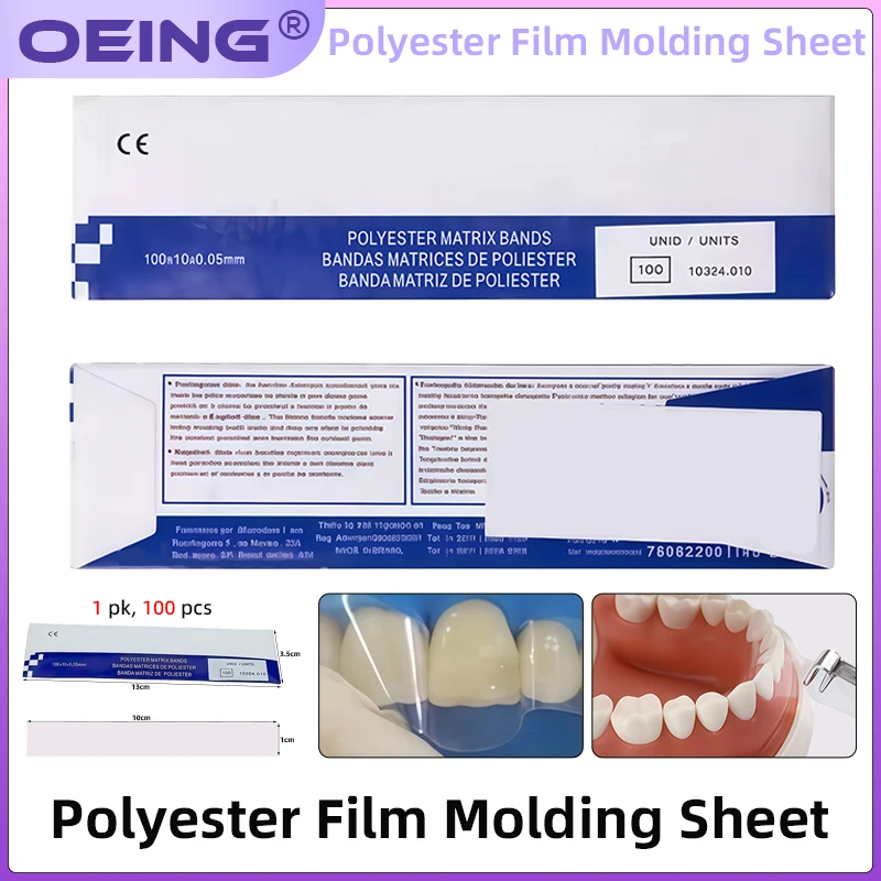 100Pcs/1Box Dental Whitening Trays Resin-Coated Polyester Film Molding Sheets Disposable Care Oral Care Fiber Molding Sheets
