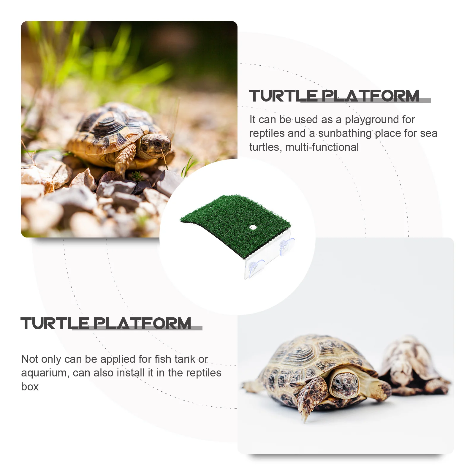 

2pcs Acrylic Turtle Basking Platforms Removable Wear-Resistant Ramps For Reptile Tank Aquarium Dock Decorative Turtle Supply Pet