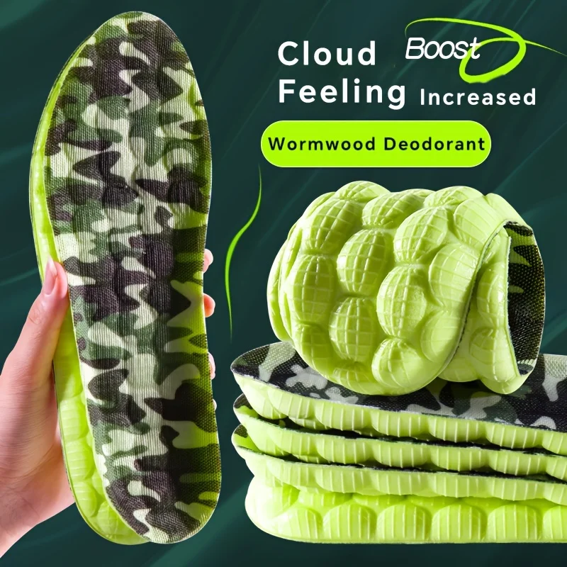 Wkładki sportowe 4D Miękkie Oddychające Dezodorujące Wysoka Elastyczność Amortyzujące Wkładki do Butów do Biegania dla Kobiet i Mężczyzn Lateksowe Wkładki Masujące