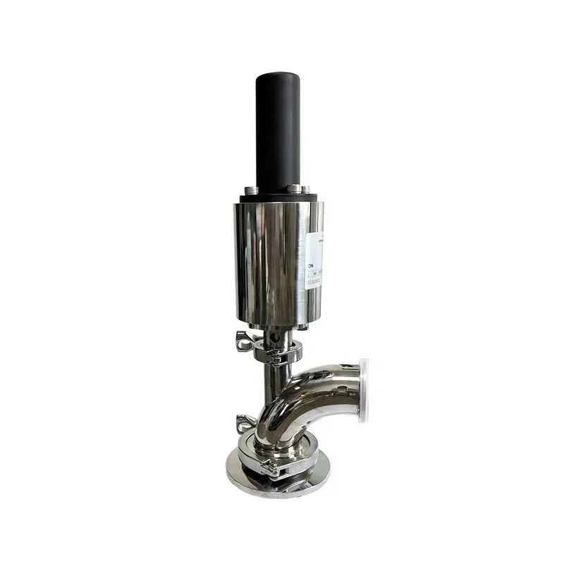 Sanitary Stainless Steel Sterile Aseptic 45 Deg Elbow Type Pneumatic Control Valve Flush Tank Bottom Valve