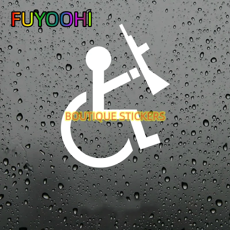 FUYOOHI Accessories Decal Car Stickers Disabled Rifle Decals Car Cover Constant Personality Waterproof Sticker