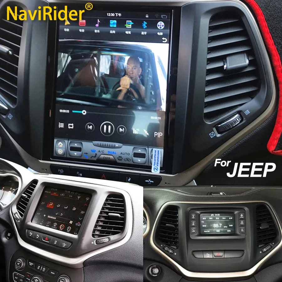 Android Auto For Jeep Cherokee 5 KL 2014 - 2018 Car Radio Multimedia Player Navigation GPS Stereo DSP BT 5.0 IPS Carplay Screen