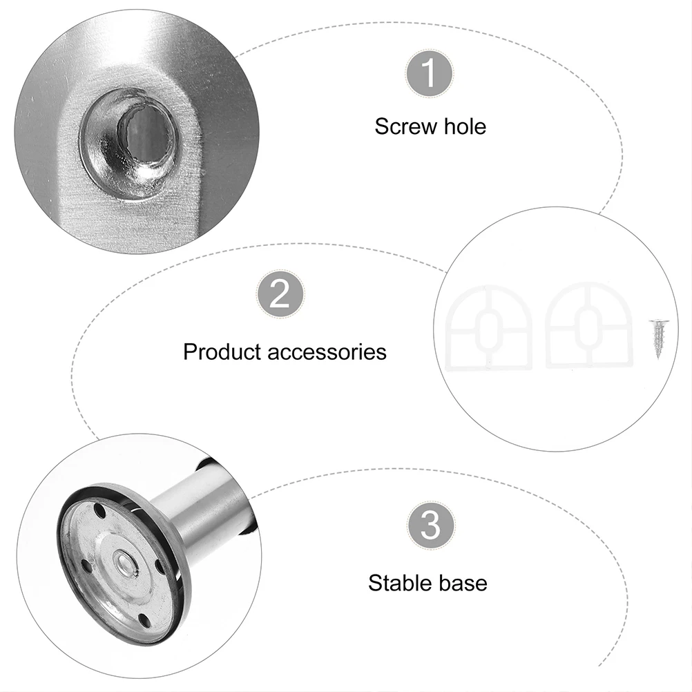 

Toilet Partition Support Foot U-Shaped Stainless Steel Strong Bearing Capacity Adjustable Bathroom Partition Rack