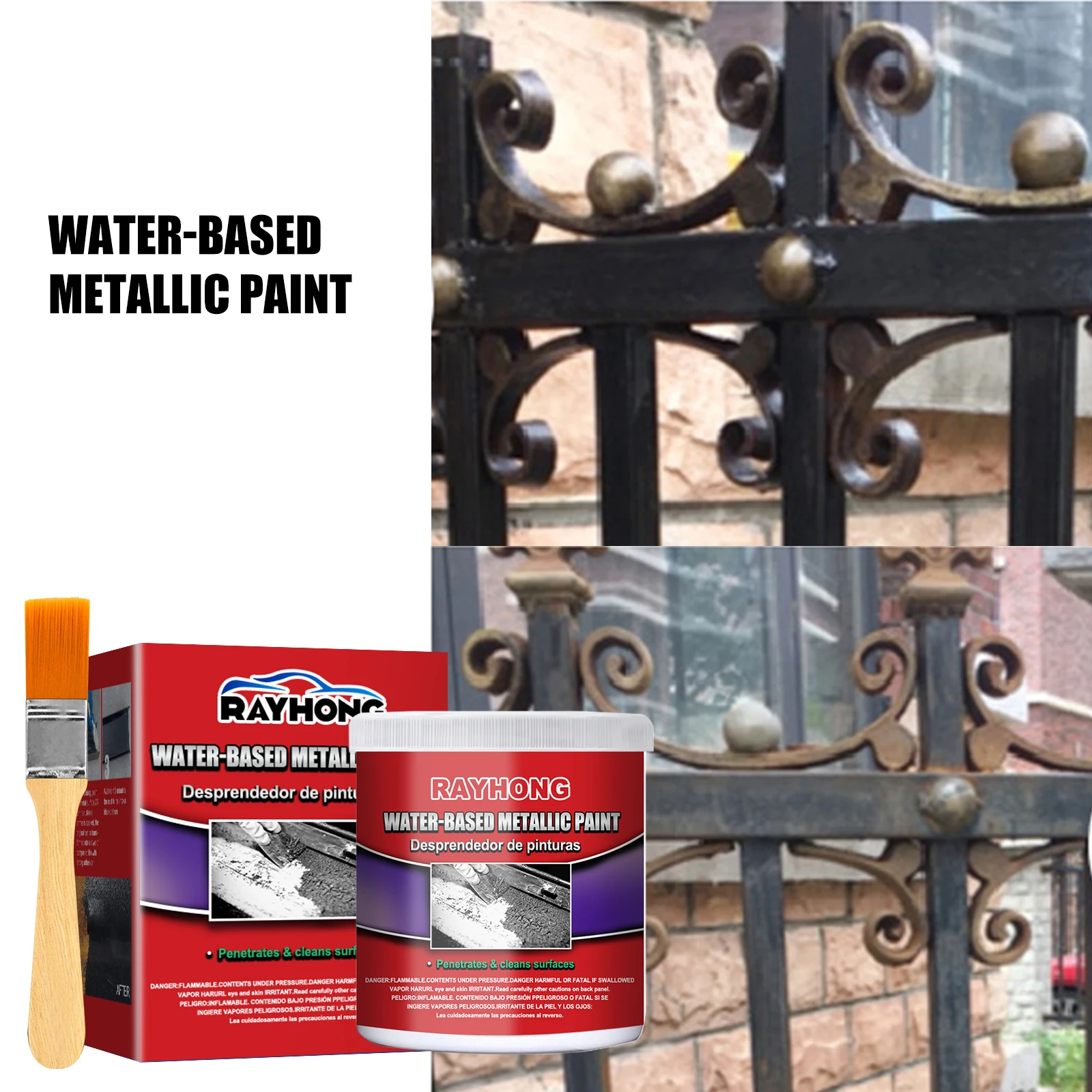 Car Rust-free Primer Water-Based Metal Rust Remover Metallic Paint 100ml Auto Anti-rust Paste Multi-purpose Rust Iron