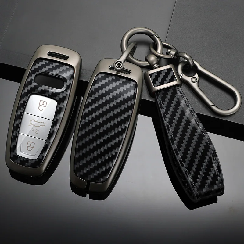 

Zinc Alloy Car Key Case Cover Bag Shell For Audi Q8 RSQ8 A6 C8 S6 RS6 A7 S7 RS7 A3 8Y A8 D5 4N RS E-tron GT Q4 Q7 4M Accessories