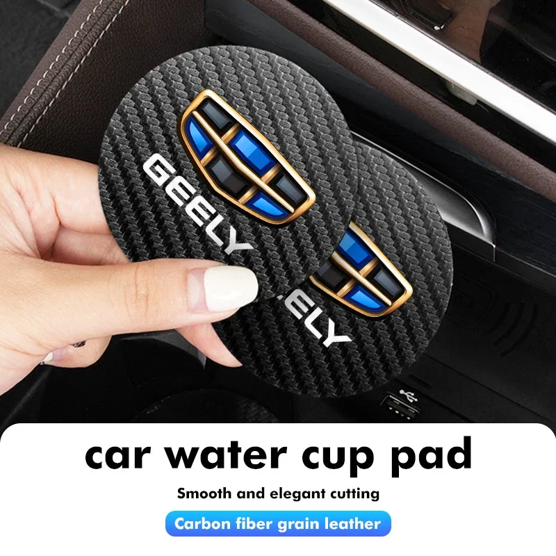 Car Interior Water Cup Pad Mat for Geely Monjaro Coolray Emgrand Atlas Geometry C GX3 Okavango Car Accessories