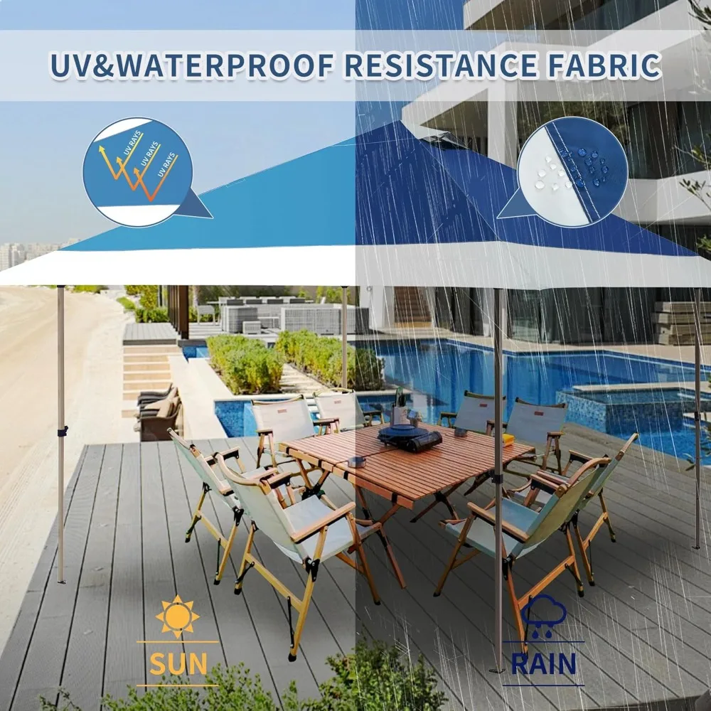 13x13 인스턴트 간편 팝업 캐노피, 휴대용 상업용 가제보 캠핑 가제보 텐트 쉘터 (바퀴 달린 롤러 캐리 백 포함), 보너스 포함