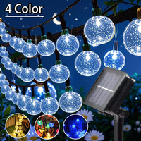 Solar Lights for Outside LED Solar String Lights Waterproof Crystal Globe Light with 8 Modes Garden Light Party Wedding Decor
