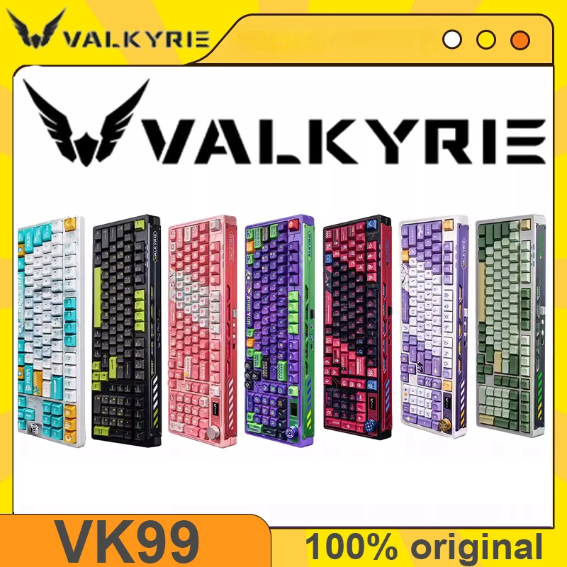 VALKYRIE Vk99 Mechanical Keyboard Bluetooth Wireless 3mode Multi Functional Knob Color Screen Hot Swap Rgb Gamer Keyboard Custom