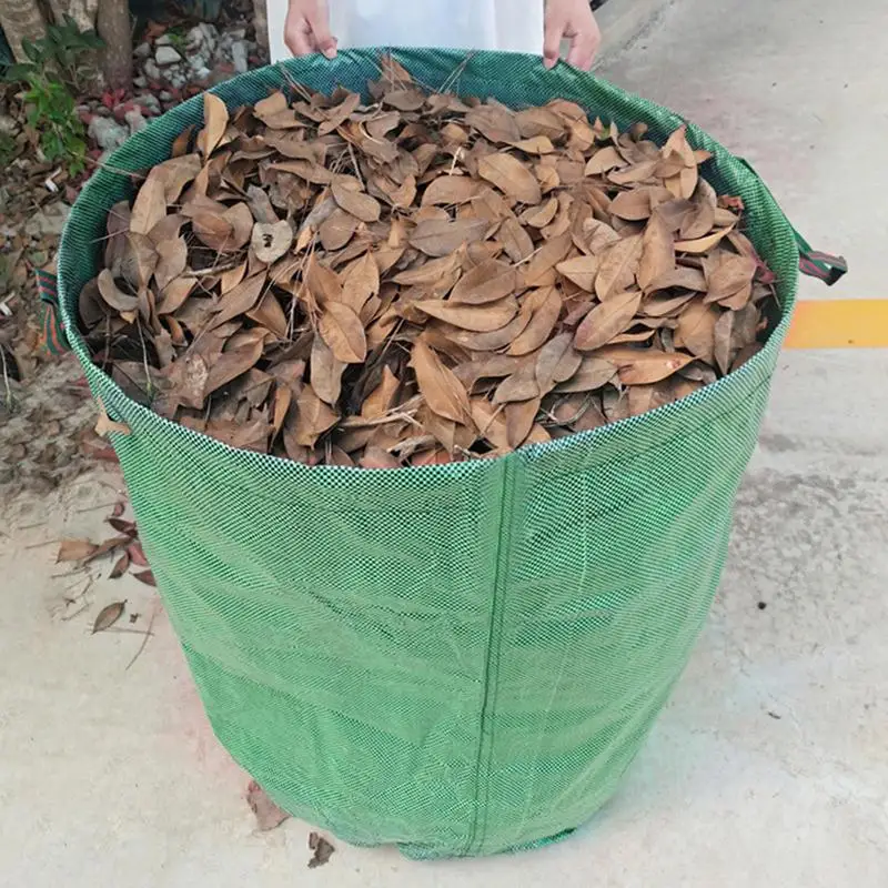 200L Yard Fallen Leaves Trash Garbage Bags Plant Clippings Bag Handles for Gardening Bag Debris Grass Clipping Lawn Pool