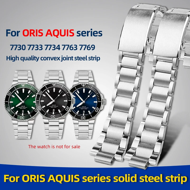 High Quality Metal Bracelet For ORIS Diving Watch 7730 7740 Williams Steel strap Men convex watchband folding buckle accessories